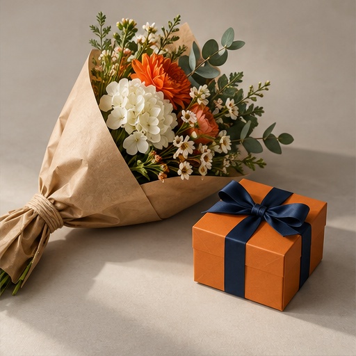 Flowers and a gift